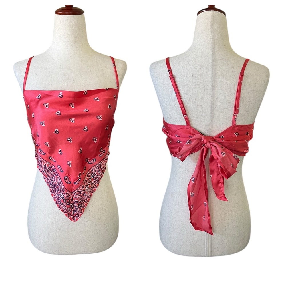 Japna satin Handkerchief Crop Top